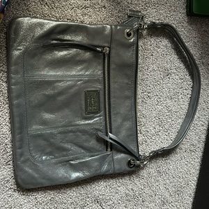 Coach Silver Metallic Handbag.
